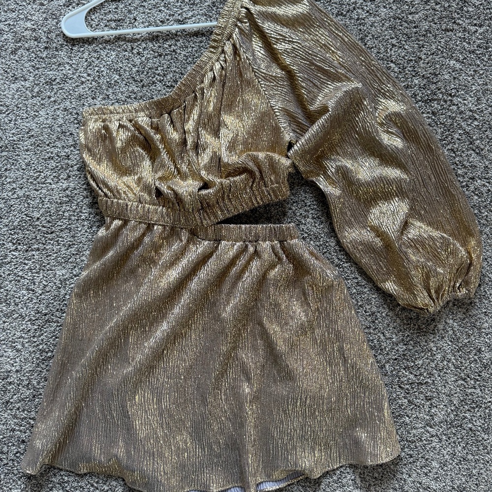 VICI x Summer of Diane Gold One Shoulder Dress